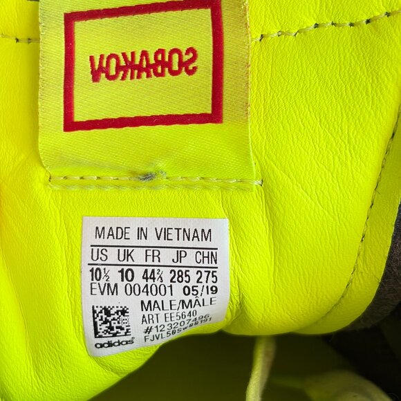 Adidas Sobakov Neon Green Soccer Street Shoes Men's 10.5 - Pre-Owned - Picture 11 of 11